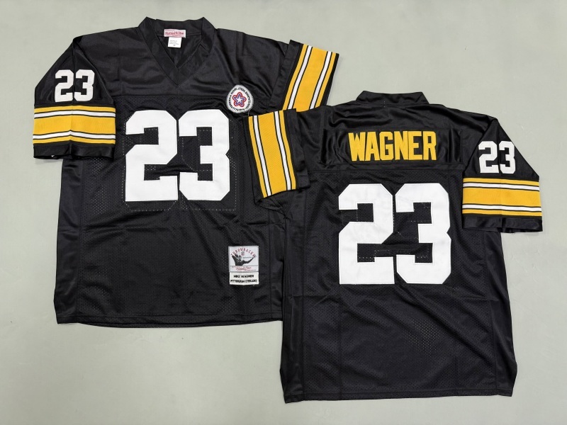 Men 2025 Pittsburgh Steelers #23 Wagner black Throwback Limited NFL Jersey style 002->pittsburgh steelers->NFL Jersey